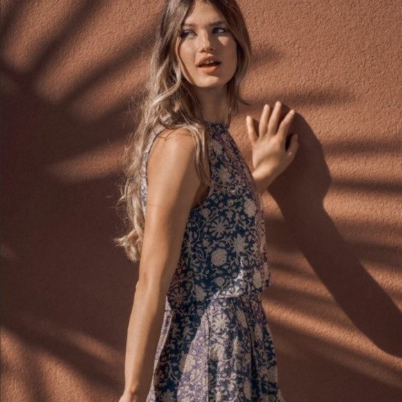 NWT Maelu Hand Block Printed Crop Top - Picture 2 of 4